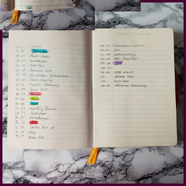 BuJo Montag - How to Index - farbiger Index
